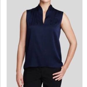 Elie Tahari Navy silk blouse
